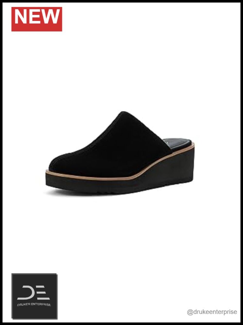 NYDJ Edmond Suede Wedge Mule Shoes 2" Heel Slip Resistant Women's